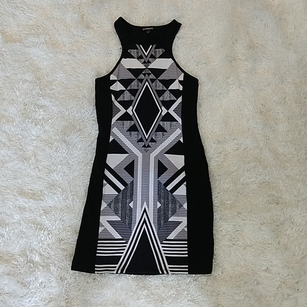 Tribal Print Racer Back bodycon Dress